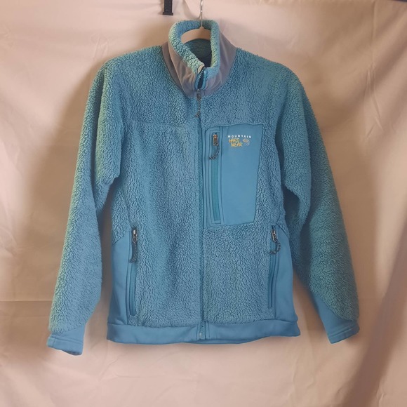 Mountain Headwear Aqua Light Blue Full Zip Polartec Fleece jacket Small Petite - Picture 1 of 7
